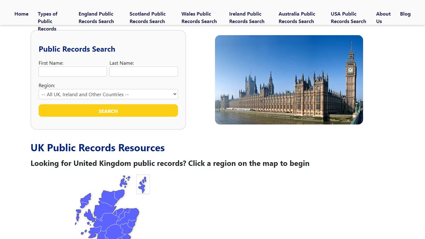UK Public Records Resources - Search UK Public Records By Name
